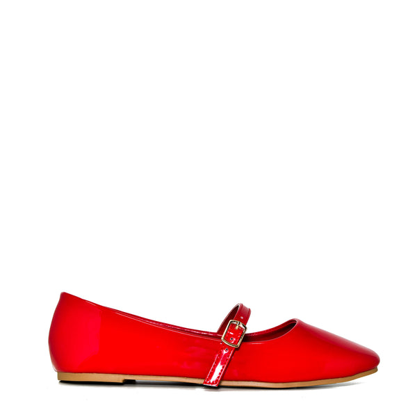 PIPPO-08 Patent Square Toe Single Strap Mary Jane Ballet