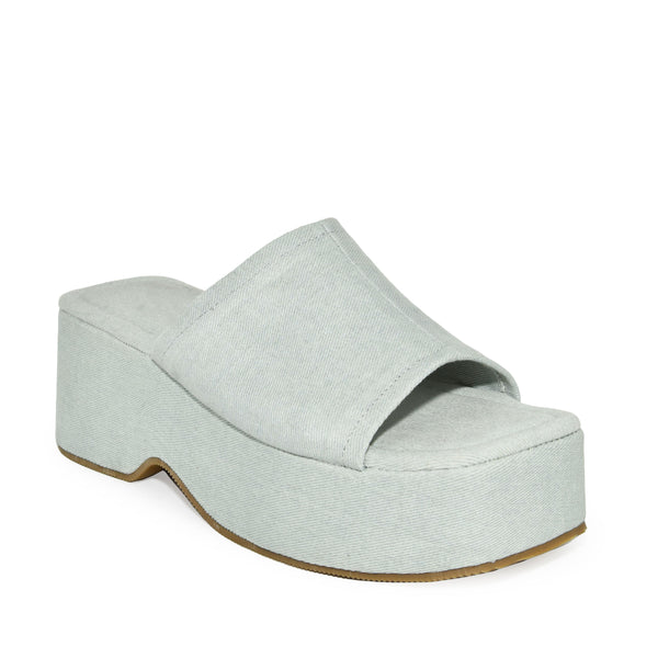 Square Toe Denim Mule Sandals – Wild Diva