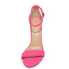MORRIS-01 Ankle Strap Chunky Block Heeled Sandals-Neon Pink-Top View