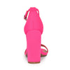 MORRIS-01 Ankle Strap Chunky Block Heeled Sandals-Neon Pink-Back View