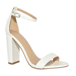 MORRIS-01 Ankle Strap Chunky Block Heeled Sandals-White-Side View