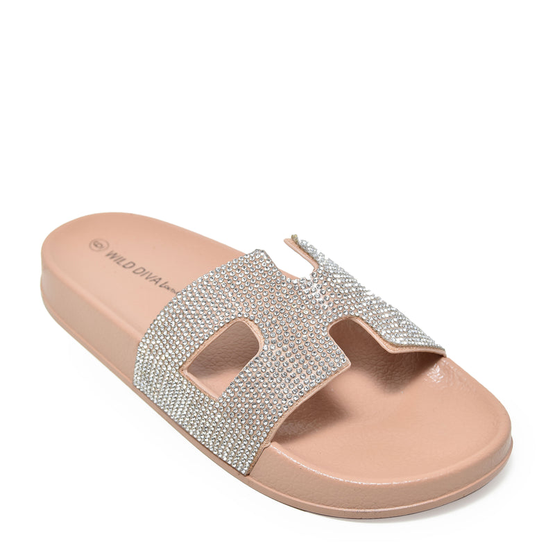 Rhinestone h sandals store