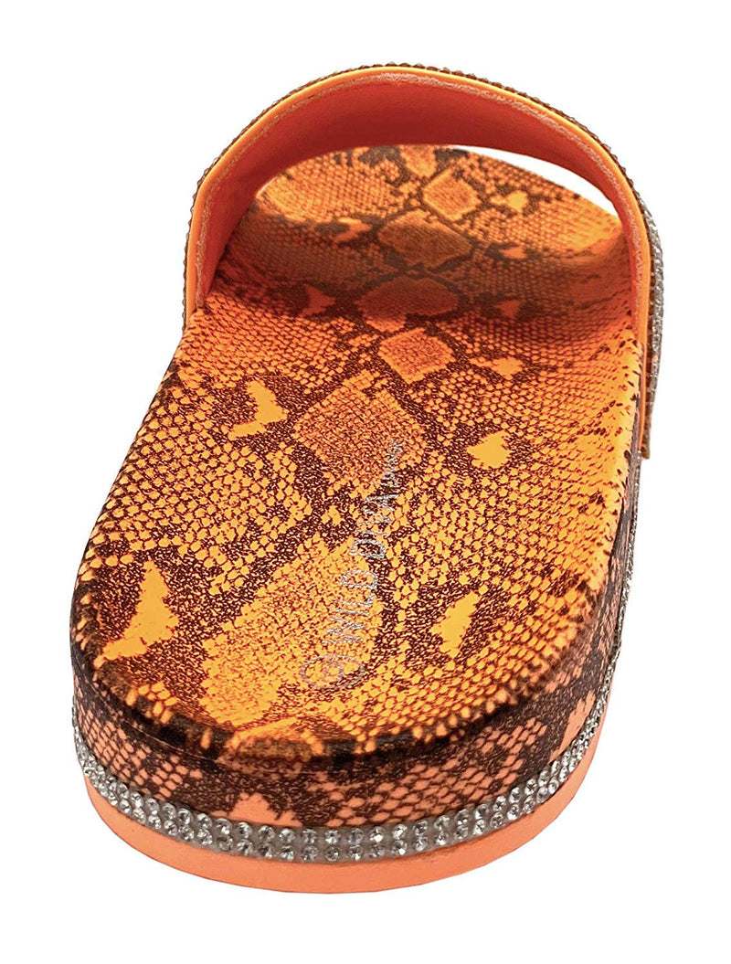 Wild Diva Women's Slides Rhinestone Glitter Sandals