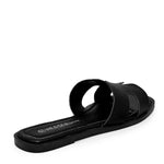 LUKE-01A Faux Leather Slip On Fashion Square Toe Flat Sandals