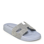 MATTY-223A Cutout Rhinestone Slip On Slide Sandals