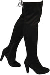 Wild Diva Women's Over The Knee Boot - Sexy Over The Knee High Pullon Boot - Trendy Low Block Heel Shoe - Comfortable Boot -(Wide Calf FIT & Regular FIT)