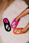 Wild Diva Women's Spooky Halloween Fuzzy Cute Ghosts Closed Toe Slide Slippers Slides