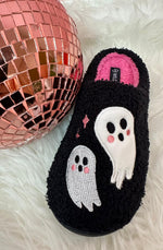 Wild Diva Women's Spooky Halloween Fuzzy Cute Ghosts Closed Toe Slide Slippers Slides