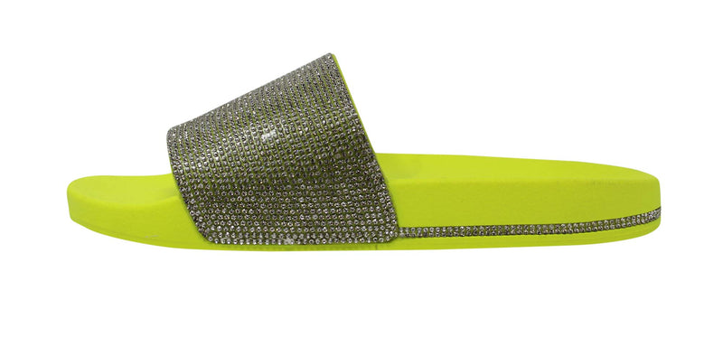 Wild Diva Women's Slides Rhinestone Glitter Sandals