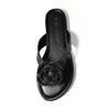 LUCCA-01 Natural Raffia Floral Applique Flip Flop Thong Sandals