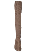 ADA-28 Lace-Up Over The Knee Low Chunky Block Heel Boots
