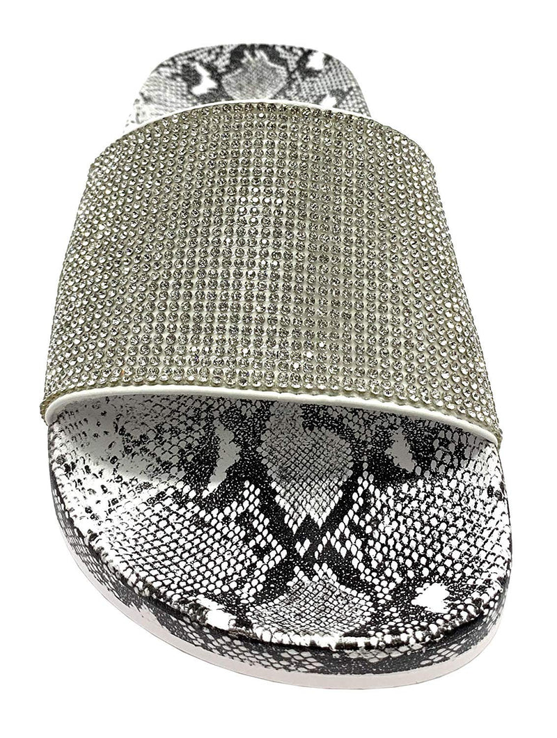 Wild Diva Women's Slides Rhinestone Glitter Sandals