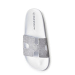 MATTY-223A Cutout Rhinestone Slip On Slide Sandals