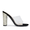 MORRIS-298 Clear Strap Rhinestone Embellished Block Heel Sandals