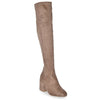ADA-28 Lace-Up Over The Knee Low Chunky Block Heel Boots