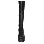 WINNA-01 Retro High Platform Chunky Block Heel Knee Length Boots