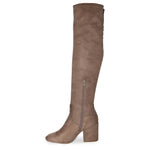 ADA-28 Lace-Up Over The Knee Low Chunky Block Heel Boots
