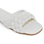 IRA-16 Woven Square Toe Slide Flat Sandals