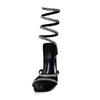 EDWELL-01 Embellished Rhinestone Coil Wrap Around Square Toe Stiletto Heels