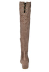 ADA-28 Lace-Up Over The Knee Low Chunky Block Heel Boots