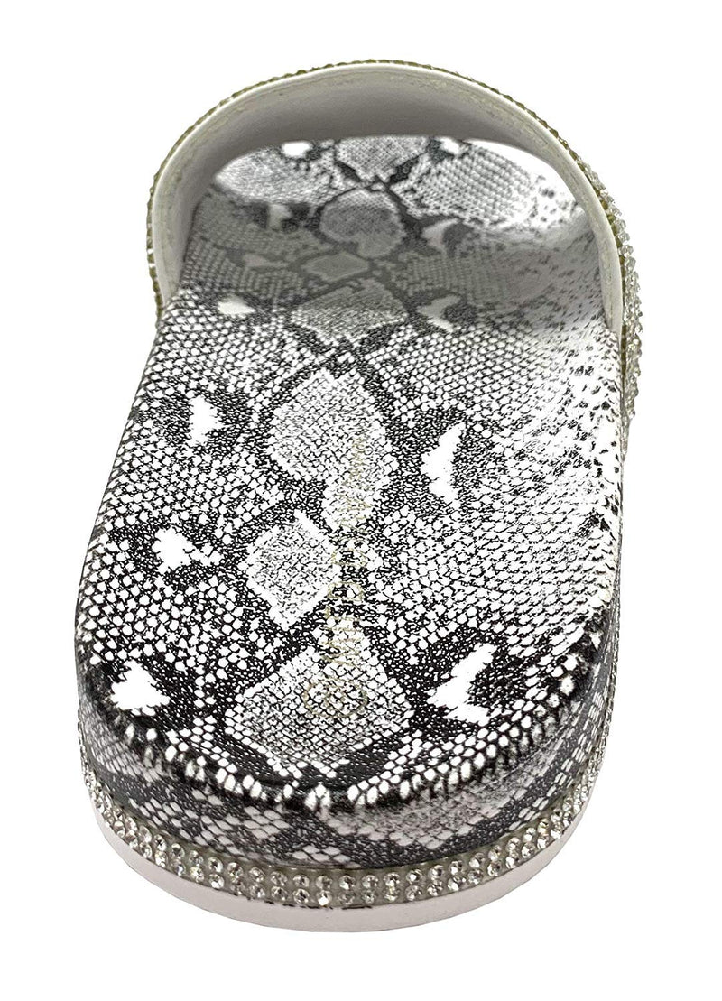Wild Diva Women's Slides Rhinestone Glitter Sandals