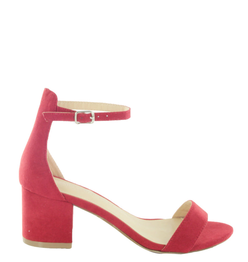 LARINA-29 Open Toe Ankle Strap Low Chunky Block Heel Sandals