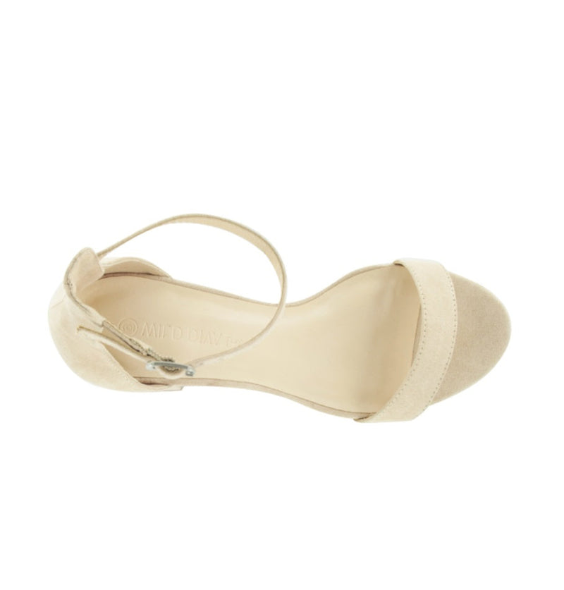 LARINA-29 Open Toe Ankle Strap Low Chunky Block Heel Sandals