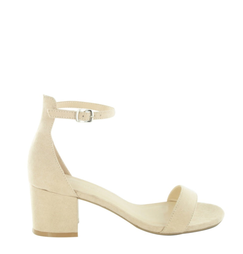 LARINA-29 Open Toe Ankle Strap Low Chunky Block Heel Sandals