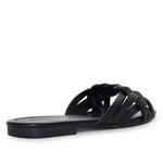 IRA-16 Woven Square Toe Slide Flat Sandals