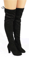 Wild Diva Women's Over The Knee Boot - Sexy Over The Knee High Pullon Boot - Trendy Low Block Heel Shoe - Comfortable Boot -(Wide Calf FIT & Regular FIT)
