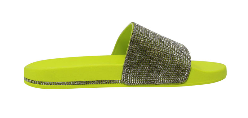 Wild Diva Women's Slides Rhinestone Glitter Sandals