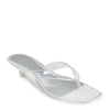 ROMANIA-01 Clear Jelly Square Toe Flip Flop Kitten Heel Sandals