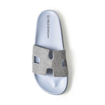 MATTY-223A Cutout Rhinestone Slip On Slide Sandals