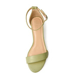 LARINA-29 Open Toe Ankle Strap Low Chunky Block Heel Sandals
