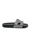 MATTY-223A Cutout Rhinestone Slip On Slide Sandals