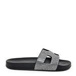 MATTY-223A Cutout Rhinestone Slip On Slide Sandals
