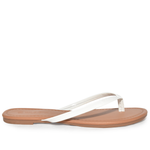 Wild Diva Classic Faux Patent Strap Leather Almond Toe Flip Flop Thong Sandals