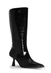 GOSIA-01 Mid-Calf Pointed Toe Kitten Heel Boot