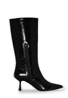 GOSIA-01 Mid-Calf Pointed Toe Kitten Heel Boot