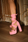 MIA-32 Lace Up Crisscross Open Toe Platform High Heels