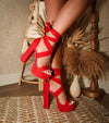 MIA-32 Lace Up Crisscross Open Toe Platform High Heels
