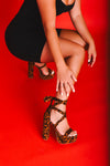 MIA-32 Lace Up Crisscross Open Toe Platform High Heels