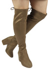 ADA-28 Lace-Up Over The Knee Low Chunky Block Heel Boots