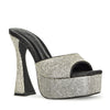 ENVY-14 Rhinestone Square Toe Structural High Heel Mules
