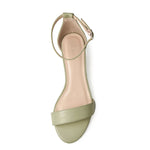 LARINA-29 Open Toe Ankle Strap Low Chunky Block Heel Sandals