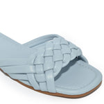 IRA-16 Woven Square Toe Slide Flat Sandals
