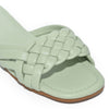 IRA-16 Woven Square Toe Slide Flat Sandals