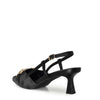 Wild Diva ALEENA-31 Gold Accent Floral Slingback Pointy Toe Kitten Heel Pump Heels