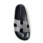MATTY-223A Cutout Rhinestone Slip On Slide Sandals