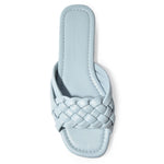 IRA-16 Woven Square Toe Slide Flat Sandals
